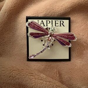 Napier Pink and Silver Dragonfly Brooch